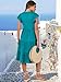 ANRABESS Womens Summer Dress Ruffle Sleeve V Neck Midi Dresses Fashion Casual Fit Flowy Tiered Boho Beach Vacation Sundress Lake Green-S