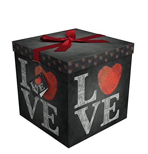 EndlessArtUS Gift Box 9x9x9 Amrita Love Pop up in Seconds comes with Decorative Ribbon mounted on the lid A Gift Tag and Tissue Paper - No Glue or Tape Required
