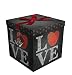 Gift Box 9"x9"x9" - Amrita Love Collection - Easy to Assemble & Reusable - No Glue Required - Ribbon, Tissue Paper, and Gift Tag Included - EZ Gift Box by Endless Art US