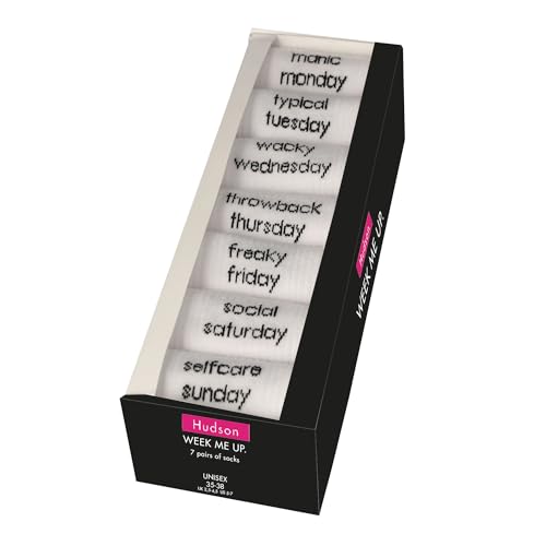 Chaussette Mixte Hudson Weekly Box en coton extensible, sous-vêtement confortable et durable