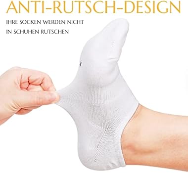 Blu Ninfee Sneakersokken, uniseks, 10 paar, enkelsokken met antislip siliconen, onzichtbare sneakersokken, ademende korte sokken, onzichtbare sokken, zwart en wit, wit, 35/38 EU