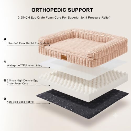 Jolifield Orthopedic Medium Dog Bed Furry Pet Bed, Washable Cover 30''X20'' by Jolifield - Used condition - Image 6