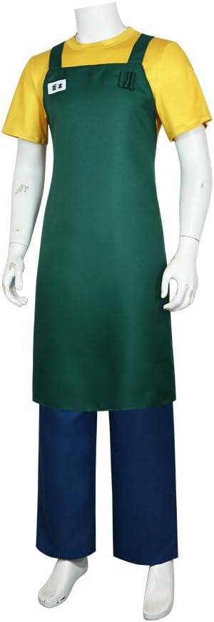 Adult Anime Taro Sakamoto Cosplay Costume Men Fullset with Green Apron