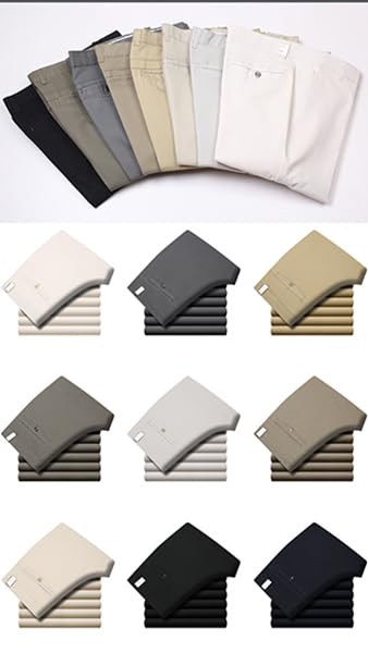 Men's Slim-Fit Casual Chino Pant Spring and Autumn Thick Double Pleated Loose Cotton High Waist4