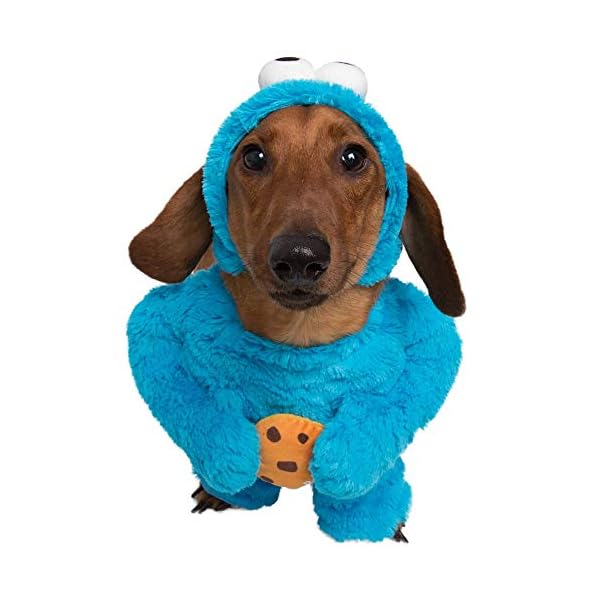 Pet krewe unleash the parade cookie monster dog costume sesame street pet costumes for medium dogs or cat outfit - perfect for halloween, christmas holiday, parties, photoshoots, gifts for dog lovers