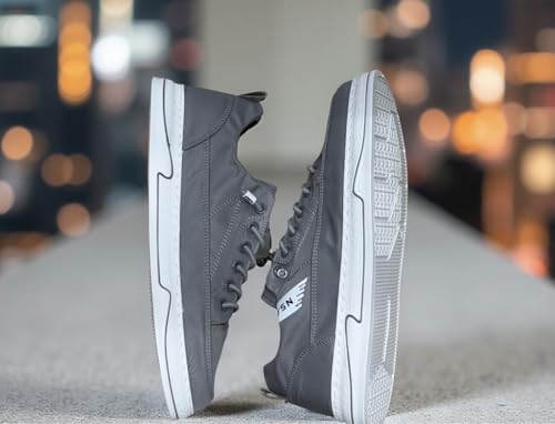 Image of N P Style Casual Sneakers, Canvas Low-Top with White Sole, Lace-up Design, Shoes for Men