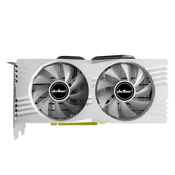 JieShou AMD RX580 8G Graphics Card Black, 6Pin 8GB GDDR5 Graphics Card with 1X HDMI 3X DP for High End Gaming, Rendering and Video Editing (White RGB)