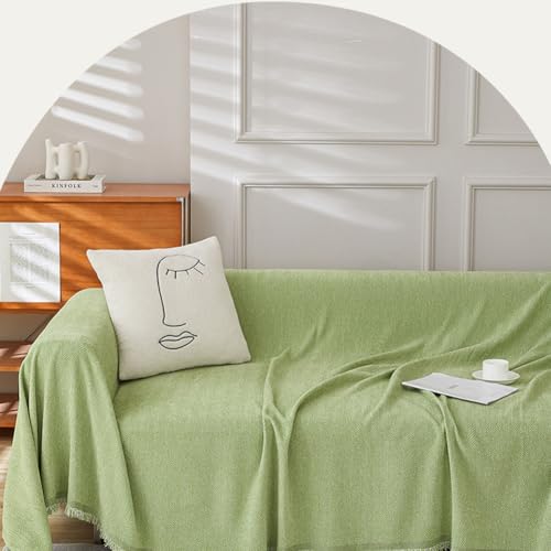Fundas de sofá en chenilla premium con borlas una manta lavable de alta resistencia 4
