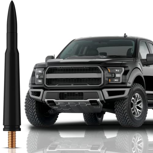 Antenna for Ford F-150 XL XLT 2009-2026 - Highly Durable Premium Truck Antenna 5.45 Inch - Car Wash-Proof Radio Antenna for FM AM - Black 50 Caliber Design - Ford F150 Accessories