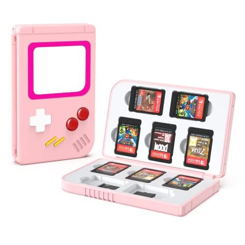 Leyu Smart Game Case For Nintendo Switch & Switch Lite,10 Slot Game Card Storage And 10 Slot Sd Memory Card Protective Box, Slim And Portable (Pink) #TOP7