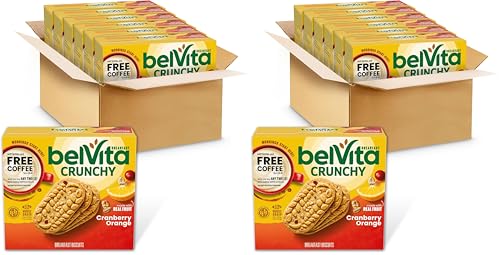 Image of belVita Breakfast Bars Biscuits, Cranberry Orange, 30 Total Packs, 6 Boxes (4 Biscuits Per Pack) (Pack of 2)