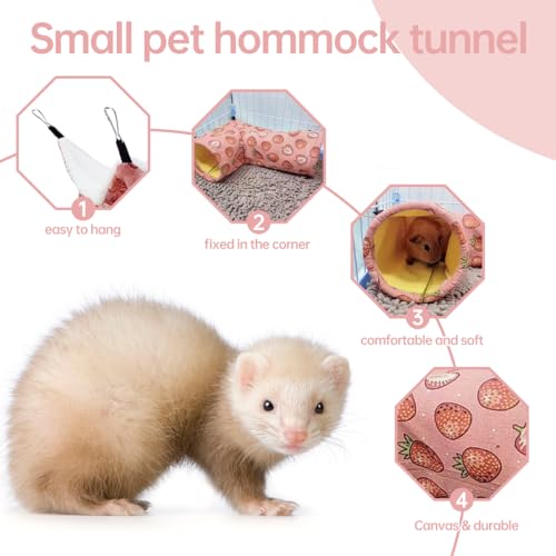 Rat Ferret Hammock Toys Cage Accessories, Guinea Pig Hideout Tunnel, Warm Bed for Rat Ferret Guinea Pig Sleep Hide and Play - Image 5