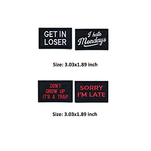 U-Sky Iron on Patches for Clothing, Pack of 20pcs Assorted Tactical Morale Letter Patches for Clothing Jeans Backpacks (Design-4)