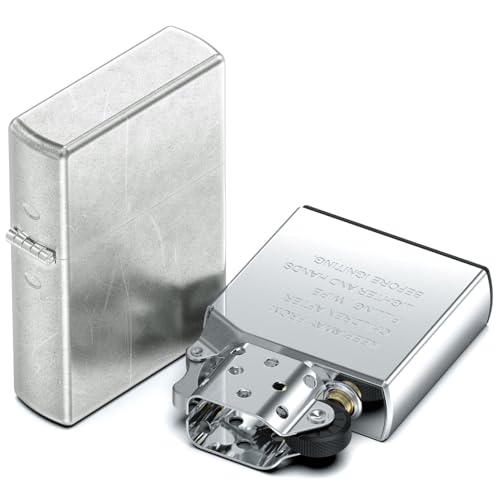 Benzinfeuerzeug für Männer, Silber Sturmfeuerzeug - Feuerzeug Verkauft ohne Benzin Benzinfeuerzeug für Männer, Silber Sturmfeuerzeug - Feuerzeug Verkauft ohne Benzin