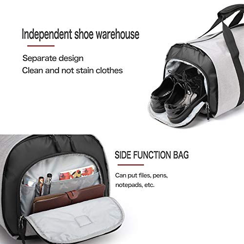 Deumy Travel Duffel Backpack,4 in 1 Carry-on Garment Bag Large Duffel Bag Suit Travel Bag,Gym Backpack Outdoor Travel Bag with Shoe Compartment,Hiking Camping Rucksack for Men and Women (Black)