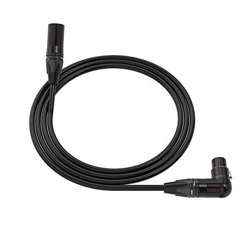 Mogami 2549 Professional Studio Microphone Cable | XLR Male 3-Pin to Right Angle XLR Female 3-Pin | Neutrik Gold | 6 Feet | Black | Assembled in The USA