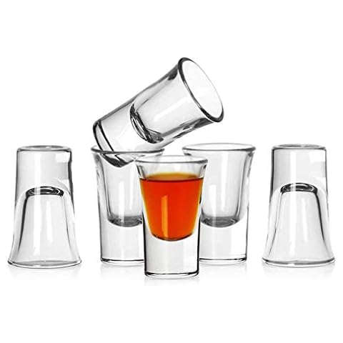 ZXX. Shot Glass Set with Heavy Base Bulk, 0.7 oz Clear Glasses for Whiskey and Liqueurs Double Side Cordial Glasses, Tequila Cups Small Glass Set of 12 Cover