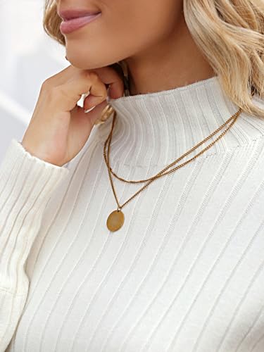 ZAFUL Women's Mock Neck Sweater Long Sleeve Ribbed Knit Basic Cropped Pullover Sweater4