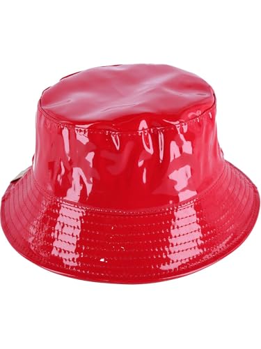 C.C Kids Girls Boys Rain Waterproof Bucket Boonie Fisherman Sun Cap Hat Red3
