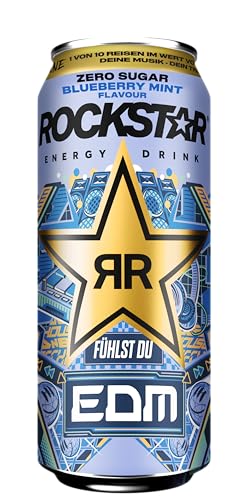 Rockstar Energy Drink Blueberry Mint Geschmack - Zero Sugar -Koffeinhaltiges Erfrischungsgetränk ohne Zucker für den Energie Kick, EINWEG (12 x 500ml) (Verpackungsdesign kann abweichen) 4