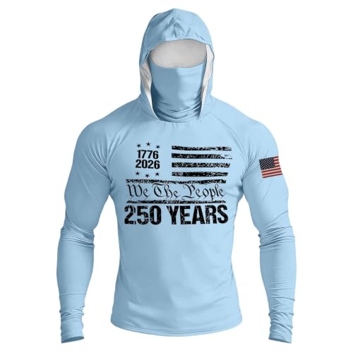 Sudaderas con capucha corta y estampado de la bandera de Estados Unidos en color azul claro