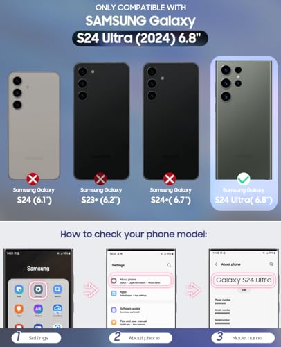 OCASE for Samsung Galaxy S24 Ultra Detachable Wallet Case with Card Holder, [2 in 1] PU Leather Flip Folio Case with RFID Blocking Magnetic Stand Shockproof Phone Cover 6.8 Inch 2024, Black