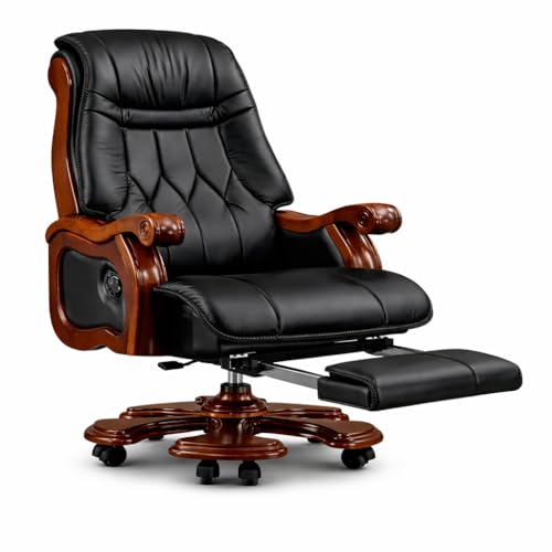 Image of Lakdi The Furniture High-Back Office Chair with Recliner, Swivel, Adjustable Height, Armrests, and Lumbar Support for Boss /Director & Executive - 111011282 BLK