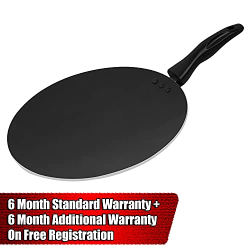 Image of IBELL 3-Layer Durable Aluminium Non-Stick Tawa 290mm | Big Dosa, Roti, Chapati & Pathiri Pan | Scratch-Resistant Interior | Even Heat Distribution | Black