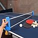 GSE Games & Sports Expert Blue Adjustable Retractable Ping Pong Net & Post. Portable Table Tennis Net & Clamps. Replacement Ping Pong Net for Any Tables