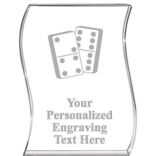 Trofeo Acílico Personalizado Dominoes Wave de 4" H