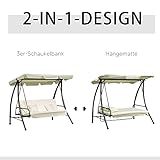 Outsunny Hollywoodschaukel Gartenschaukel Schaukel 3 Sitzer - 4