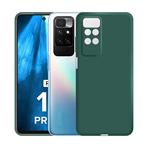 Image of Case Creation Liquid TPU Silicone Cover for Redmi 10 Prime Soft Case,Anti-Dirty Slim Case Frosted Matte Cute Candy TPU Raised Bezel (Splash of Color) Back Case Cover for Redmi 10 Prime -Lake Green