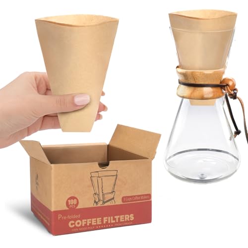 Brew Choice 100 Count Unbleached Coffee Filters for Chemex Coffee Maker