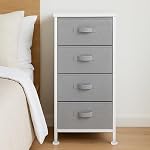 Amazon Basics Fabric 4-Drawer Storage Organizer Unit for Closet, White