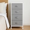 Amazon Basics Fabric 4-Drawer Storage Organizer Unit for Closet, Bedroom, White