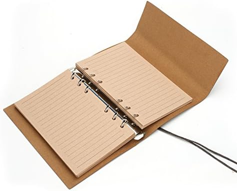 Journal Notebook Paper, MALEDEN Refillable Spiral Daily Notepad Classic Embossed Travel Journal Diary with Blank Pages and Retro Pendants (Craft-Lined)