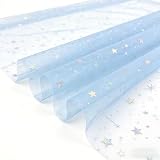 Tela de tul de 300 cm x 100 cm por metro, diseño de estrellas azules, una tela para vestidos de princesa, vestidos, lazos y decoración