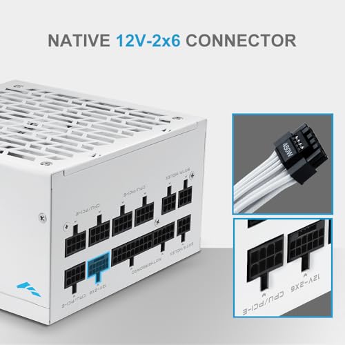 G850 Alimentatore – 850W Full Modulare, Certificazione 80 PLUS Gold, Compatibile ATX 3.1 & PCIe 5.1, Condensatori Giapponesi, Ventola FDB 150 mm, Supporto GPU RTX Serie 50/40 -Bianco - Alimentatore - Immagine 4