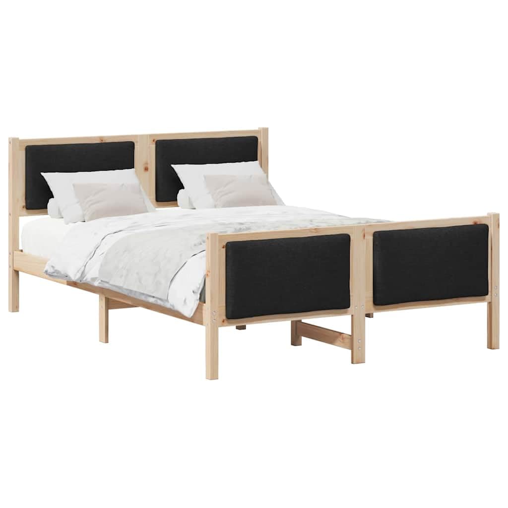 Telaio in legno massello di pino testiera imbottita nero moderna 140 x 190