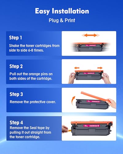 Image of 212A 212X Toner Cartridges 4 Pack (with Chip) - Replacement for HP 212A 212X W2120A W2120X, Works for Color Enterprise M555dn M554dn M555x M554 M555 MFP M578 Printer (Black, Cyan, Yellow, Magenta)