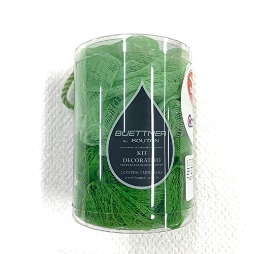 Kit Com 02 Esponjas De Banho Com Cordão Nylon Bouton Verde