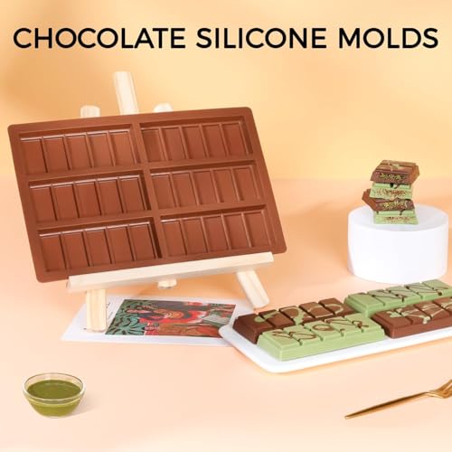 Image of Chocolate Molds - Non-Stick Chocolate Bar Mold, Break Apart Chocolate Mold Food Grade Deep Mold For Tabs Chocolate Milk Snacks