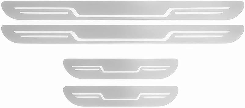 4Pcs Stainless Steel Car Door Sill Protector Strips Kick Plates for MG HS AS23, Threshold Protective Film Threshold Edge Entry Guard Stickers,A/Silver