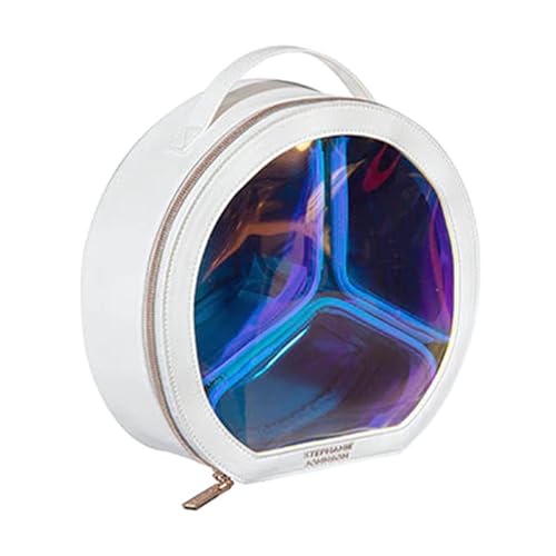 Stephanie Johnson Miami Nights Frost Riley Circular Travel Organizer – Cosmetic Bag with 3 Removable Pouches, Zip-Around Toiletry & Makeup Organizer