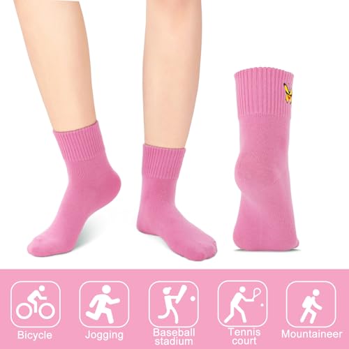 Image of Eurzom 10 Pairs Socks Womens Crew Elastic Ankle Length Cotton Socks Aesthetic Cute Lightweight Low Cut Gifts for Women