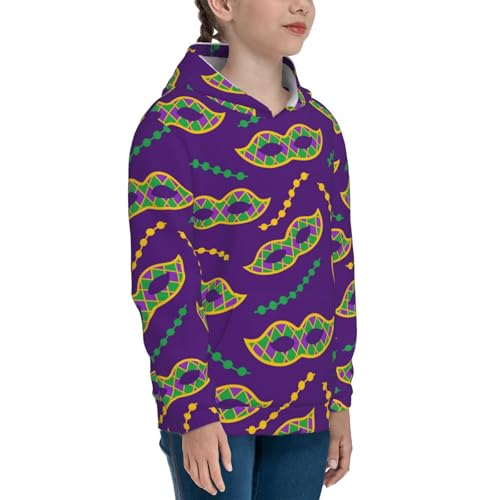 Carnival Masks and Beads Kids Pullover Hoodies Boys Sweatshirts Girls Athletic Clothes with Pocket3