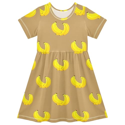 Girls' Short Sleeve Dresses Banana Toddler Casual Sundress 2-8 Years 20300731