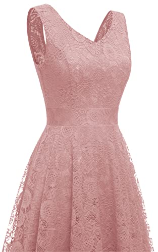 Elegant Women Floral Lace Formal Party Dress Asymmetrical Handkerchief Dress Swing Midi Dress Blush Size Xl #TOP4