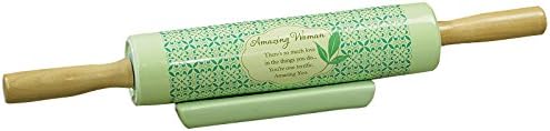 Abbey Gift, 19.5" Press (Abbey & CA Gift) Amazing Woman Rolling Pin, Mint Green