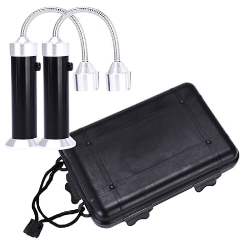 Mountain Grillers Magnetic Grill Lights Set of 2 - BBQ Lights for Grill - Aluminium Grilling Tools Gifts for Men - Bright LED - Flexible Gooseneck - Magnetic Base - Black - 1.7 x 4.7 x 7.0 inches Cover